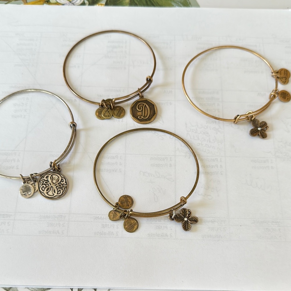 Alex and Ani Antique Brass Charm Bracelets